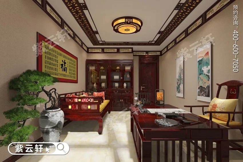 中式<a href=http://m.disposabletattoopen.com/shufangzhs/ target=_blank class=infotextkey>書房裝修效果圖</a>
