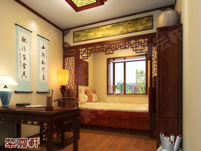 中式<a href=http://m.disposabletattoopen.com/shufangzhs/ target=_blank class=infotextkey>書(shū)房裝修效果圖</a>