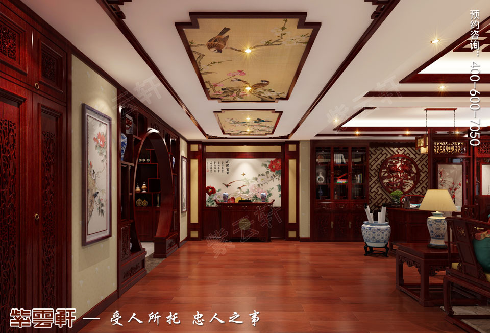 門廳仿古<a href=http://m.disposabletattoopen.com/ target=_blank class=infotextkey>中式裝修風(fēng)格</a>效果圖