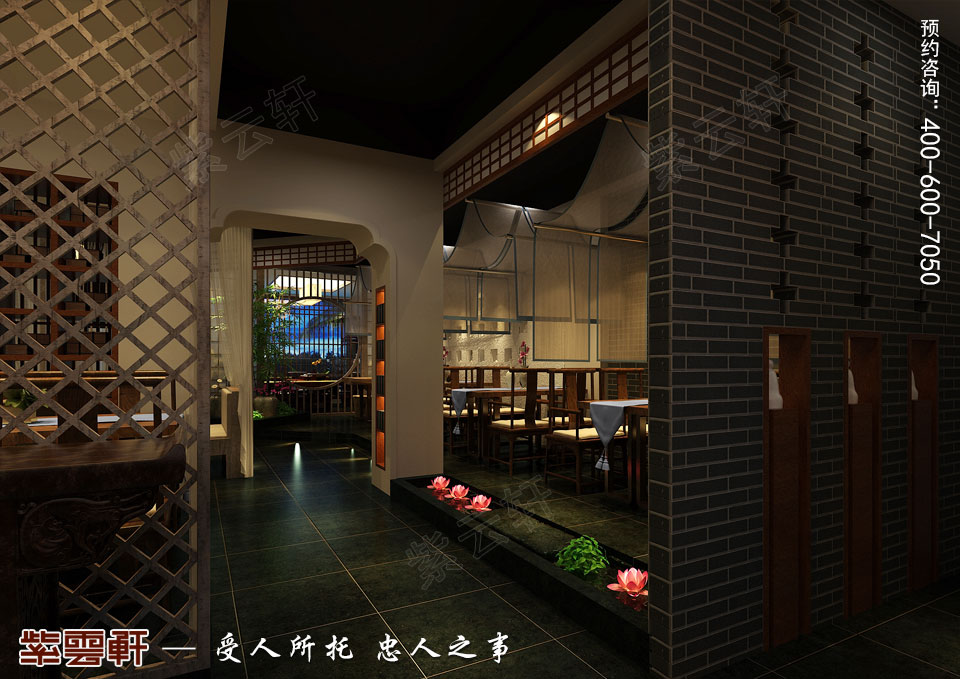 禪茶會(huì)所卡座現(xiàn)代中式風(fēng)格裝修效果圖