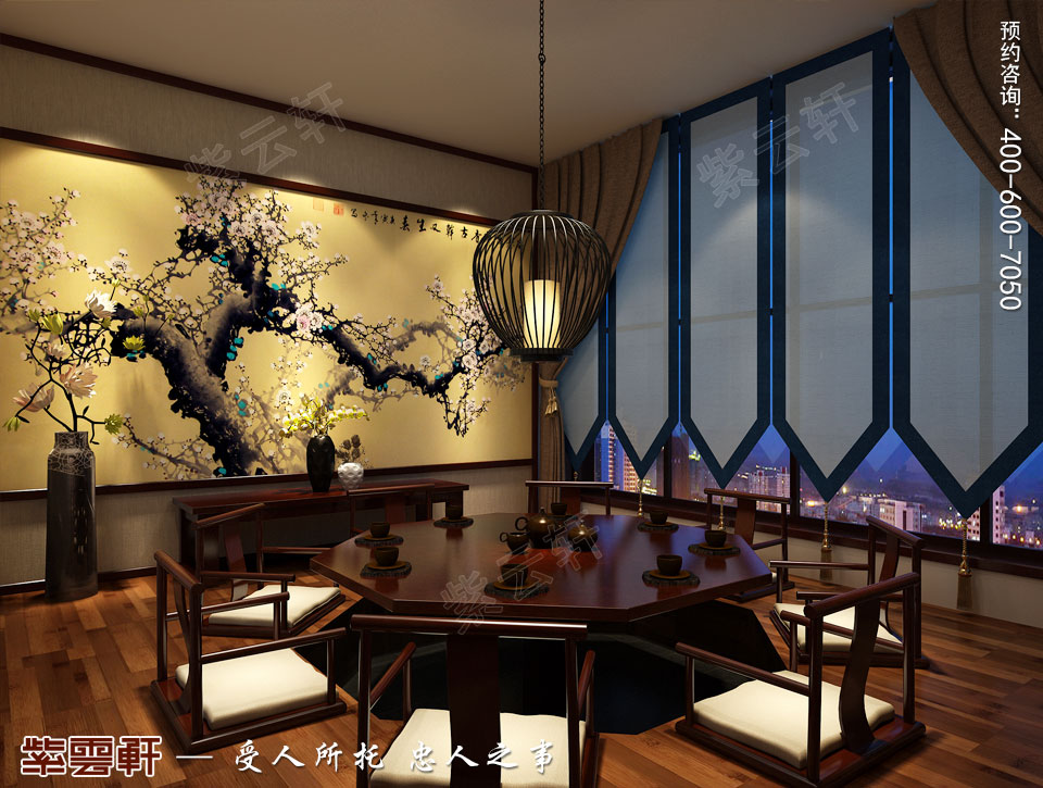 禪茶會(huì)所茶室現(xiàn)代中式風(fēng)格裝修效果圖