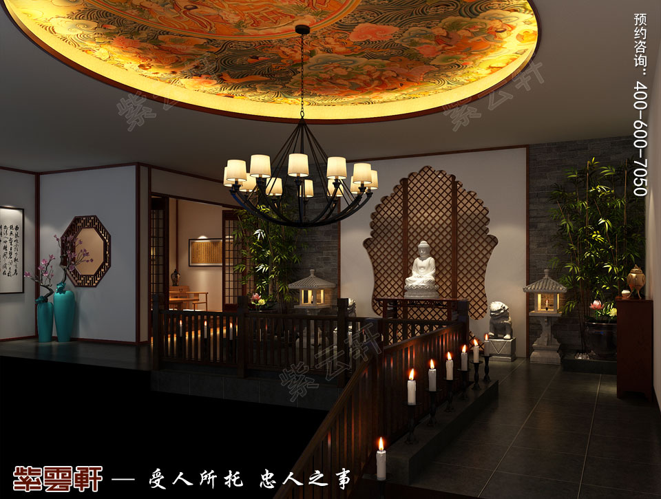 禪茶會(huì)所過廳現(xiàn)代中式風(fēng)格裝修效果圖