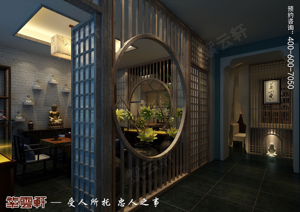 禪茶會(huì)所展示區(qū)現(xiàn)代中式風(fēng)格裝修效果圖