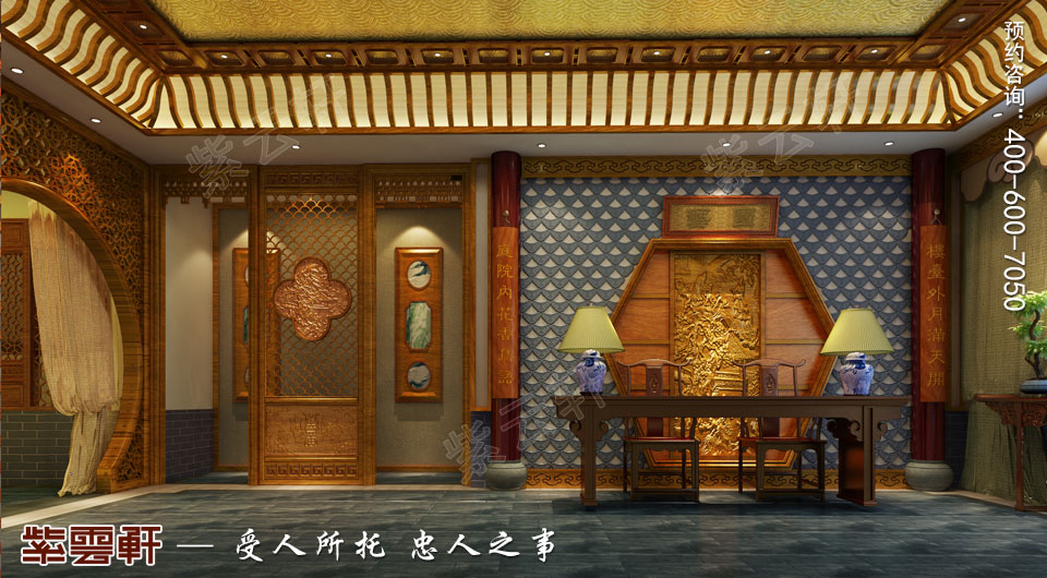 私人會(huì)所前臺(tái)田園中式裝修圖