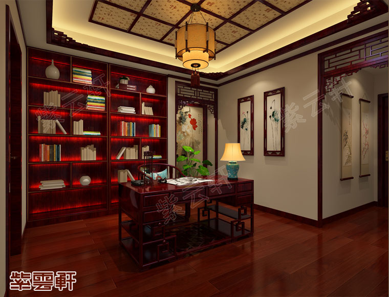 書房<a href=http://m.disposabletattoopen.com/ target=_blank class=infotextkey>中式裝修效果圖</a>