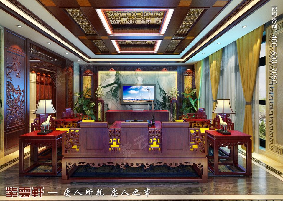 中式豪宅設(shè)計客廳